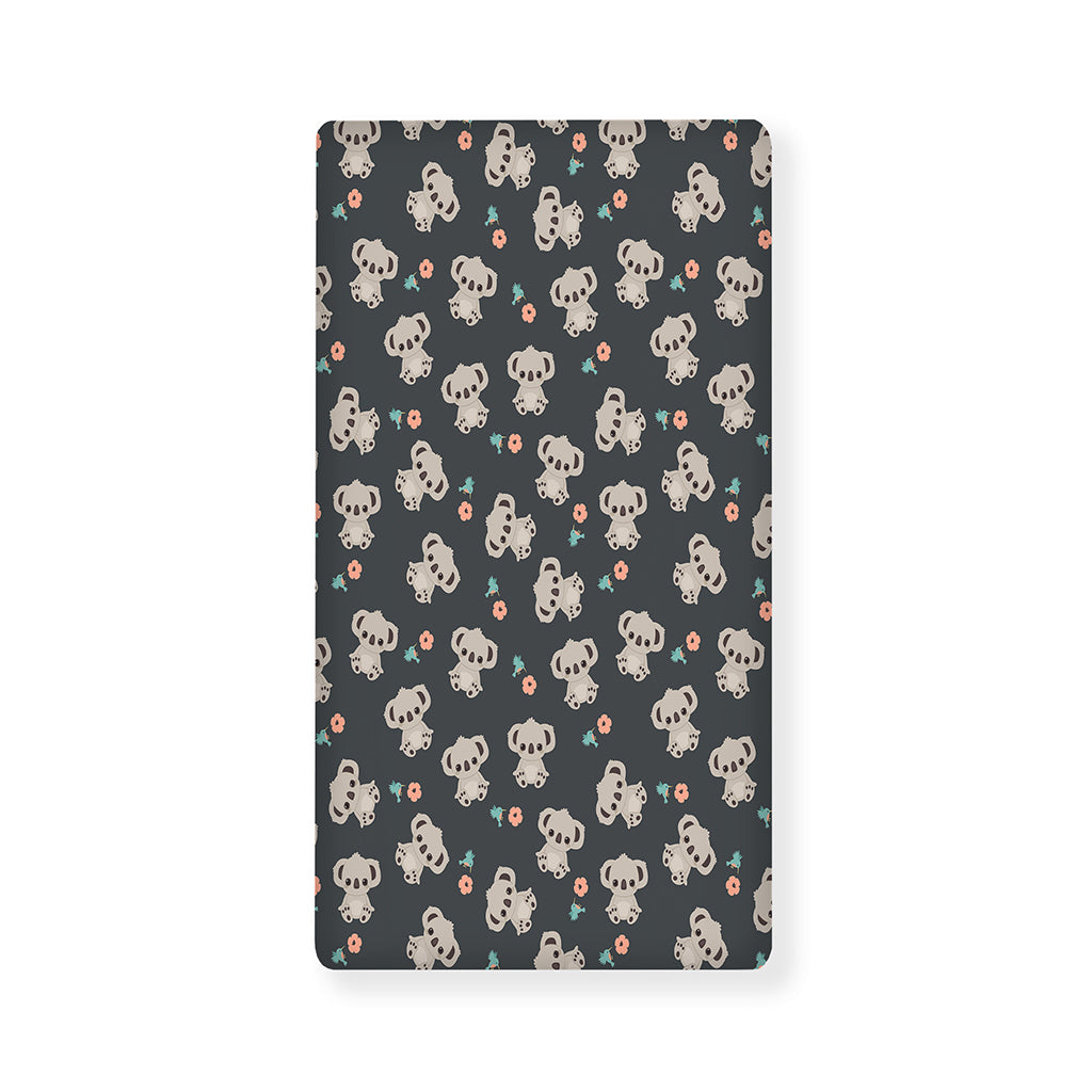 Baby Koala And Floral Pattern Print Baby Crib Sheet