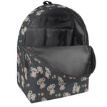 Baby Koala And Floral Pattern Print Backpack