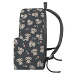 Baby Koala And Floral Pattern Print Backpack