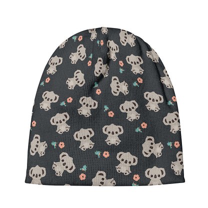 Baby Koala And Floral Pattern Print Beanie