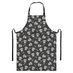 Baby Koala And Floral Pattern Print Bib Apron With Pocket