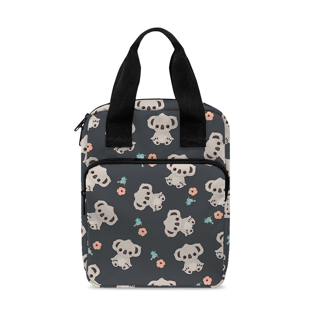 Baby Koala And Floral Pattern Print Bible Tote Bag