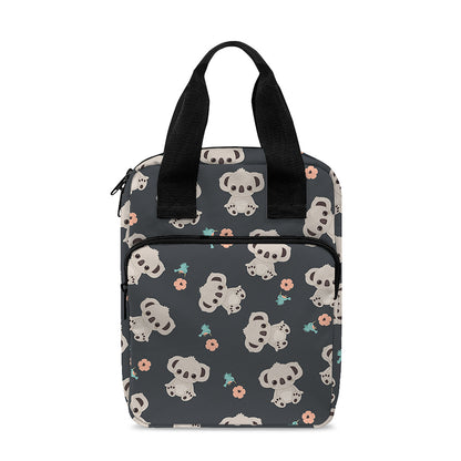 Baby Koala And Floral Pattern Print Bible Tote Bag