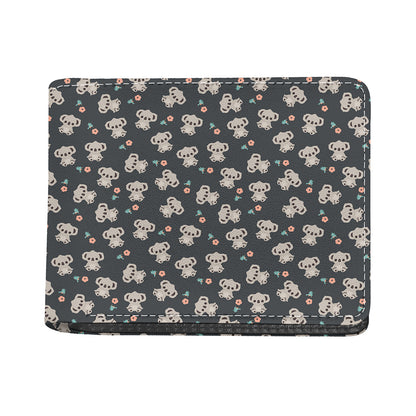 Baby Koala And Floral Pattern Print Bifold Wallet
