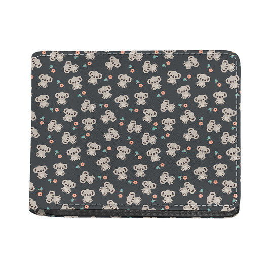 Baby Koala And Floral Pattern Print Bifold Wallet
