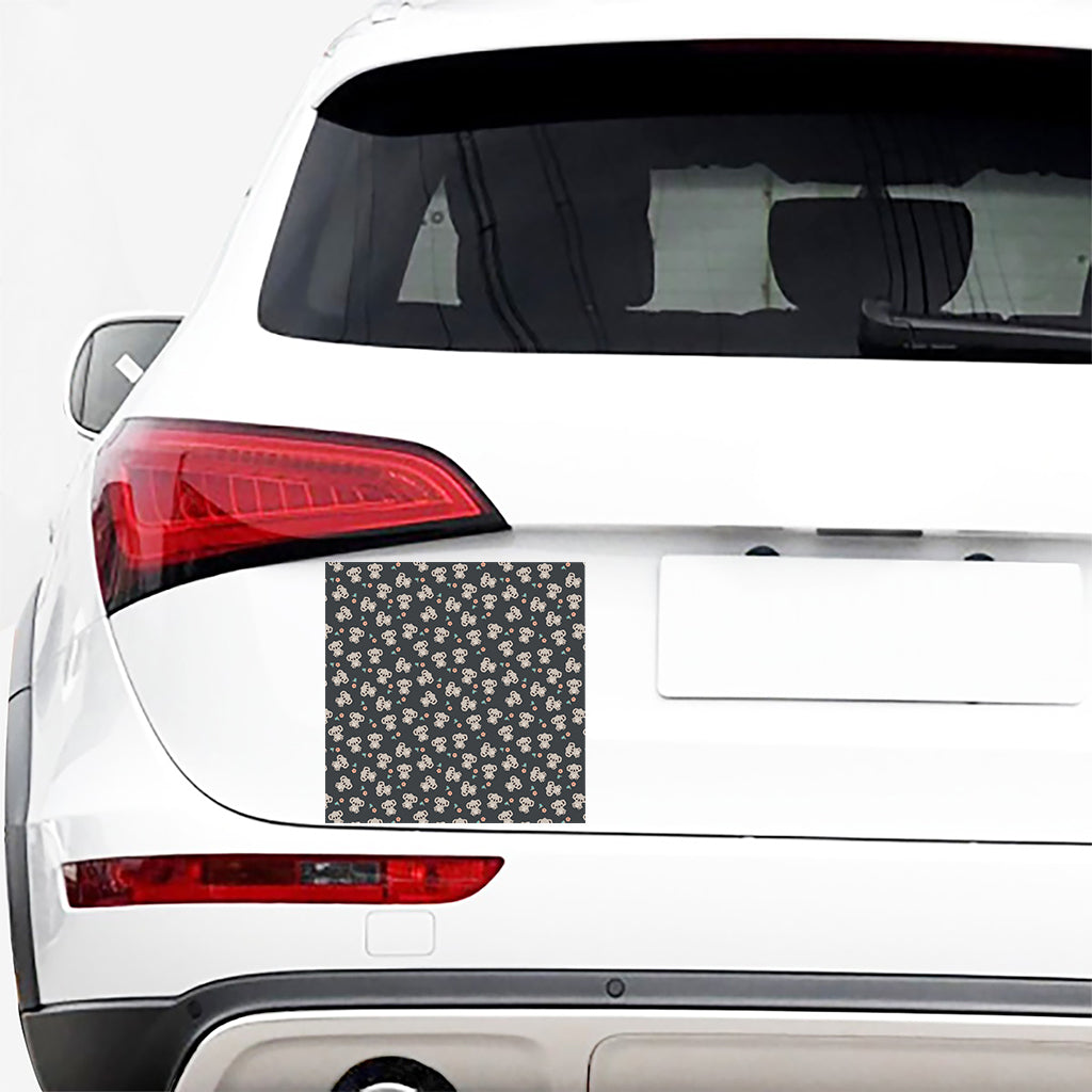 Baby Koala And Floral Pattern Print Car Sticker