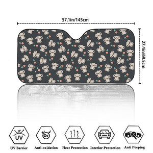 Baby Koala And Floral Pattern Print Car Windshield Sun Shade