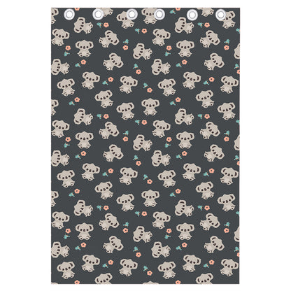 Baby Koala And Floral Pattern Print Curtain