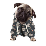 Baby Koala And Floral Pattern Print Dog Zip Up Hoodie