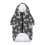 Baby Koala And Floral Pattern Print Dog Zip Up Hoodie