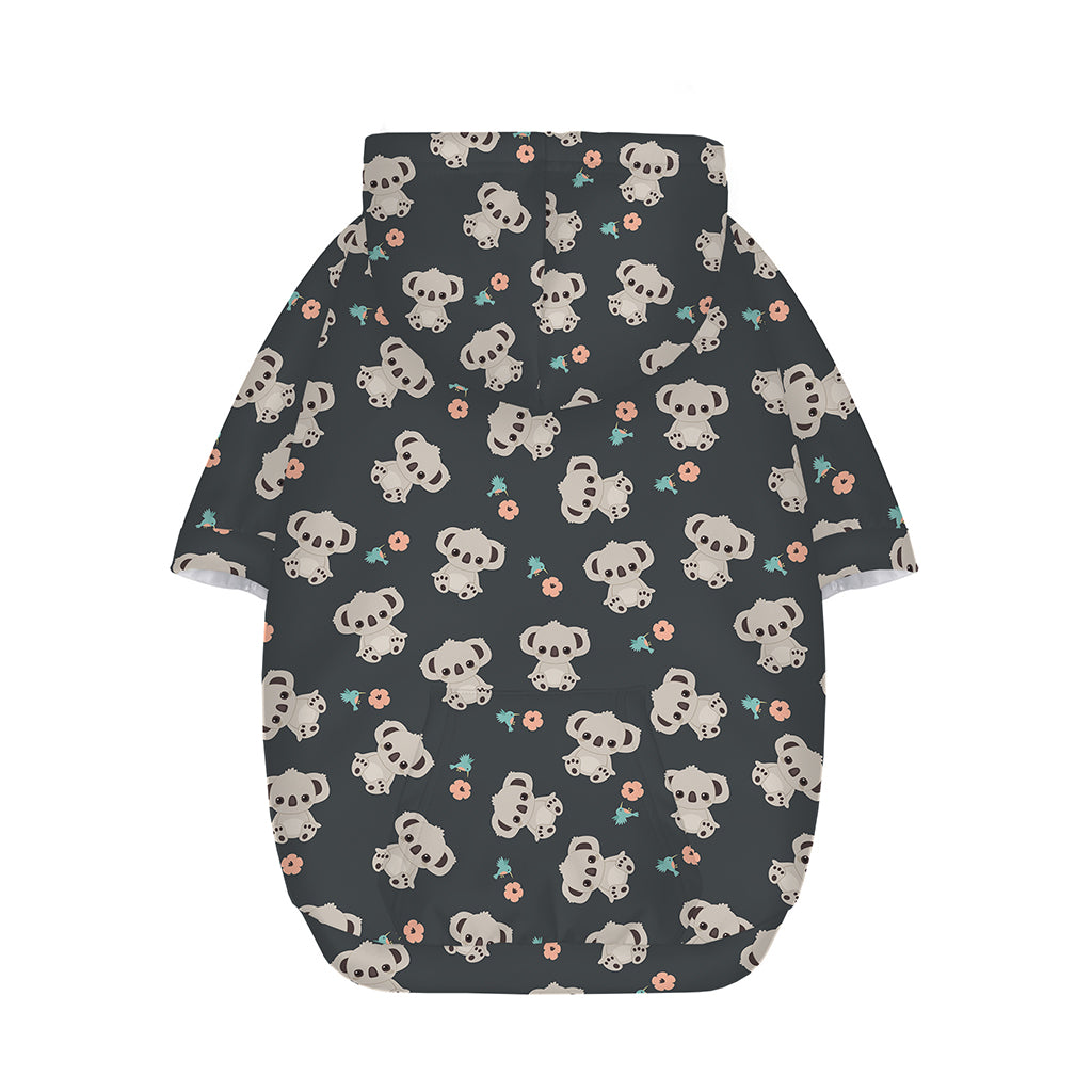 Baby Koala And Floral Pattern Print Dog Zip Up Hoodie