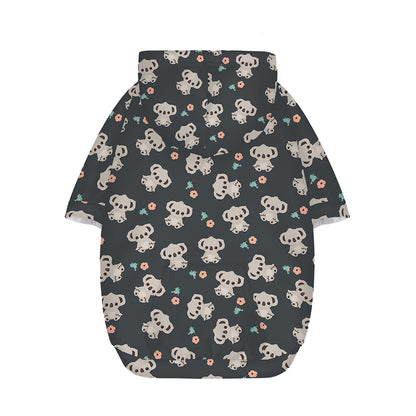 Baby Koala And Floral Pattern Print Dog Zip Up Hoodie
