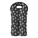 Baby Koala And Floral Pattern Print Double Neoprene Wine Tote