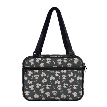 Baby Koala And Floral Pattern Print Double Strap Bible Bag