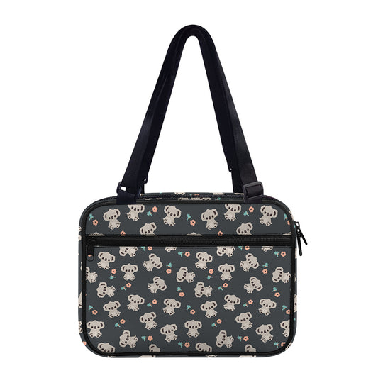 Baby Koala And Floral Pattern Print Double Strap Bible Bag