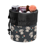 Baby Koala And Floral Pattern Print Drawstring Makeup Bag