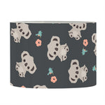 Baby Koala And Floral Pattern Print Drum Lamp Shade