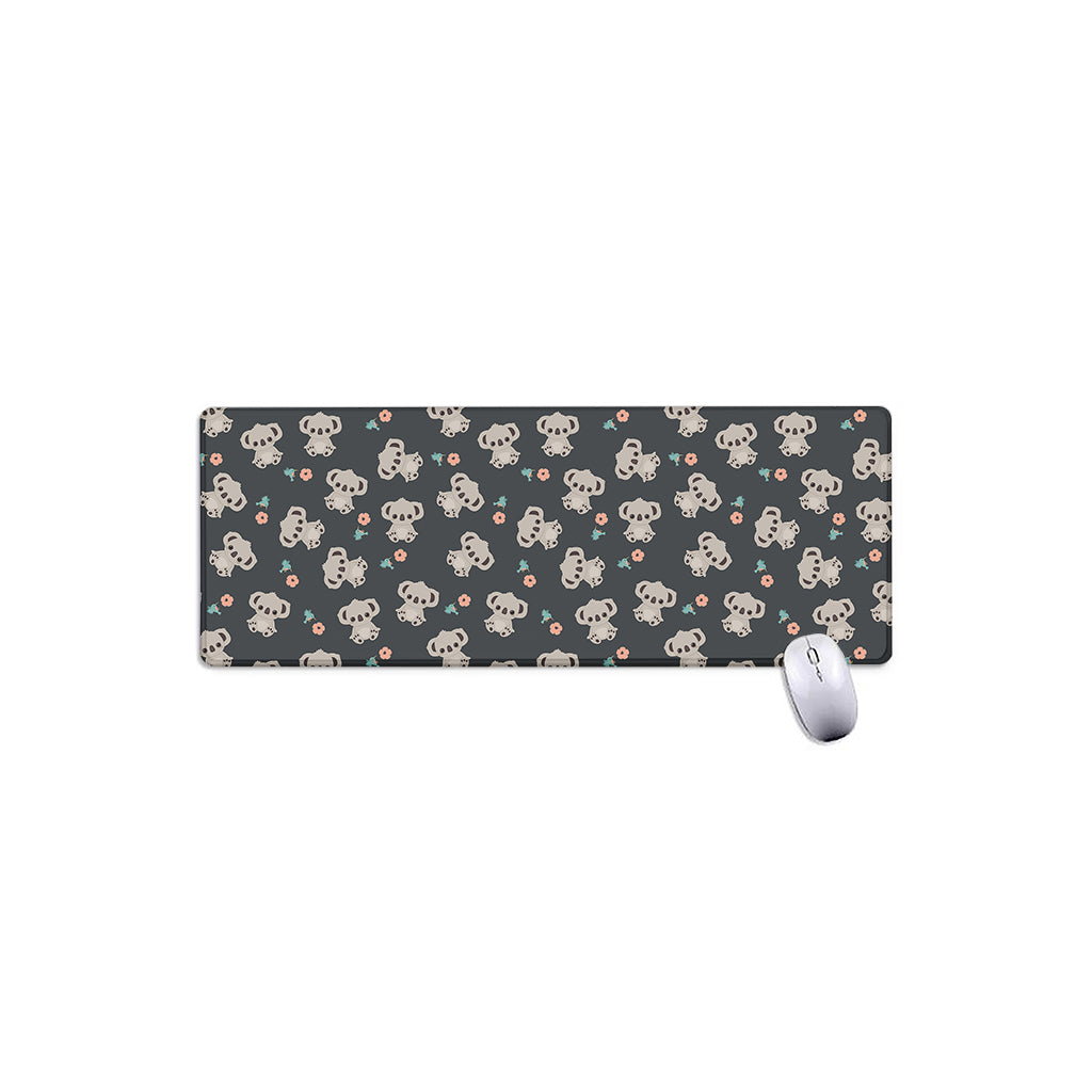 Baby Koala And Floral Pattern Print Extended Mouse Pad