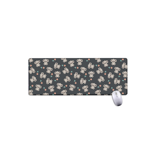 Baby Koala And Floral Pattern Print Extended Mouse Pad