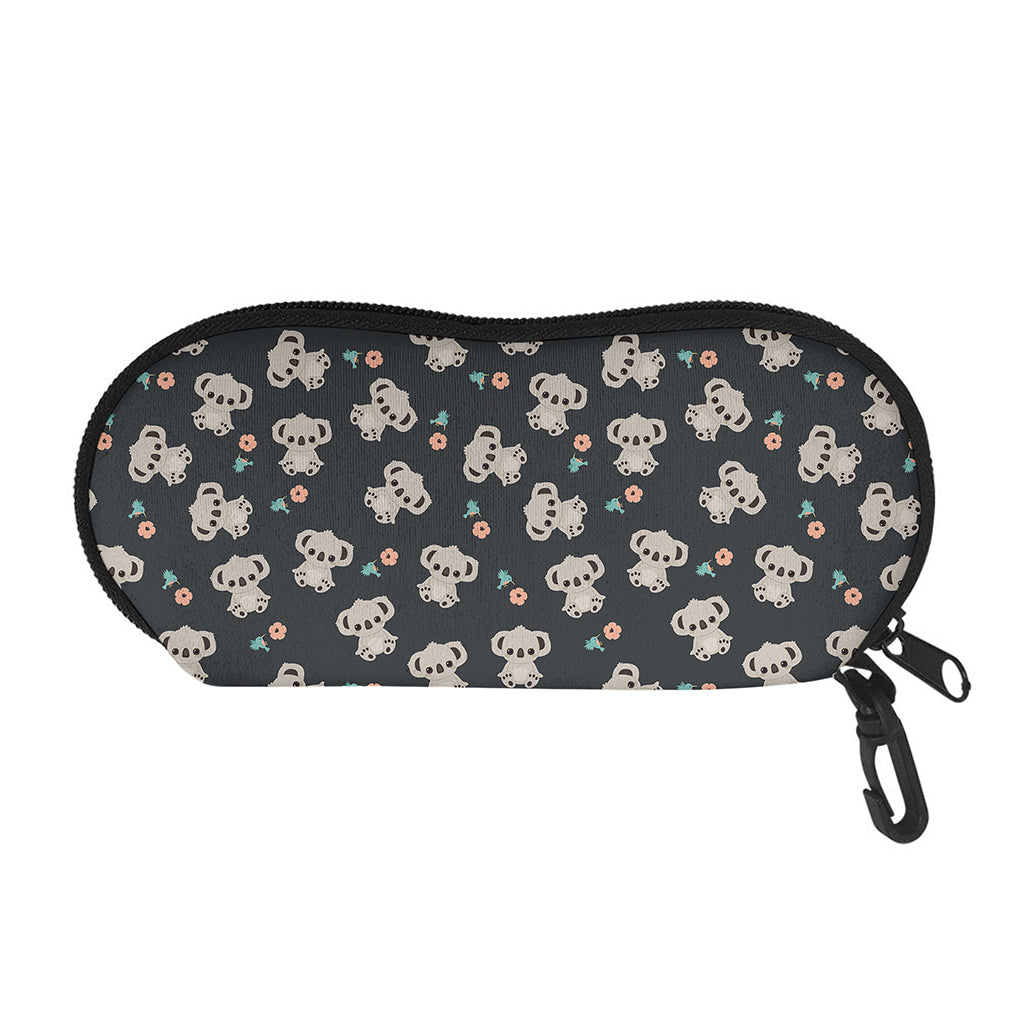 Baby Koala And Floral Pattern Print Glasses Case