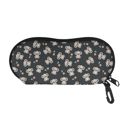 Baby Koala And Floral Pattern Print Glasses Case