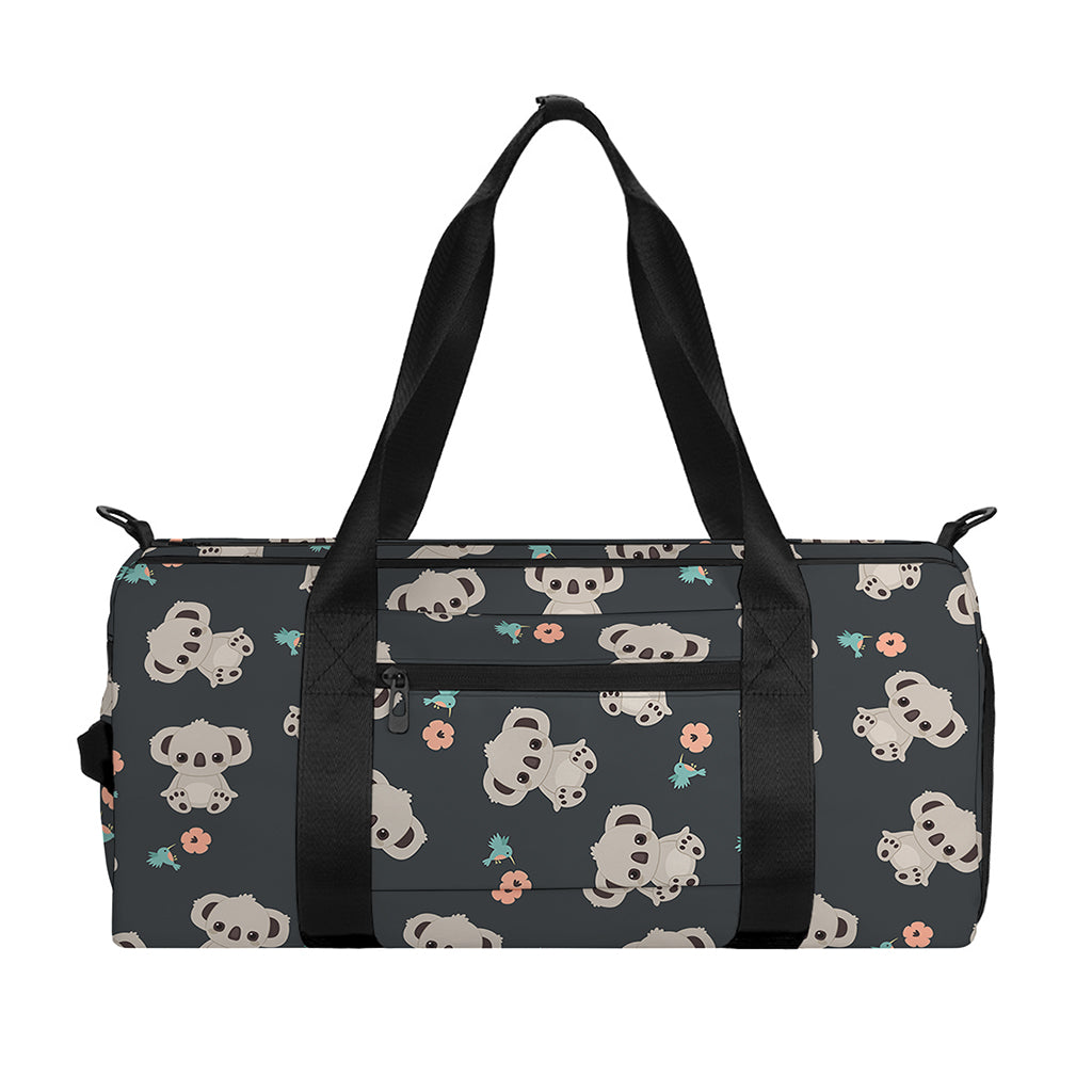 Baby Koala And Floral Pattern Print Gym Bag