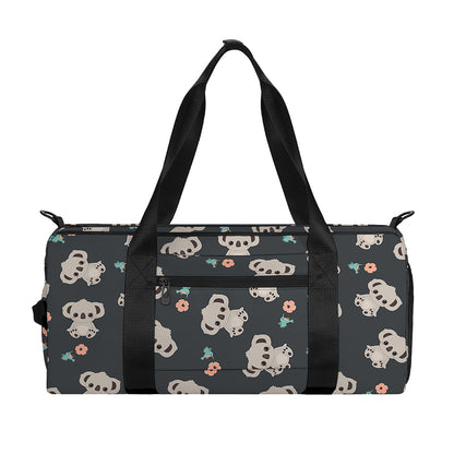 Baby Koala And Floral Pattern Print Gym Bag