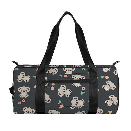 Baby Koala And Floral Pattern Print Gym Bag
