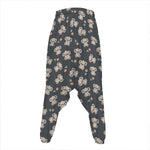 Baby Koala And Floral Pattern Print Hammer Pants
