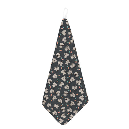 Baby Koala And Floral Pattern Print Hand Towel
