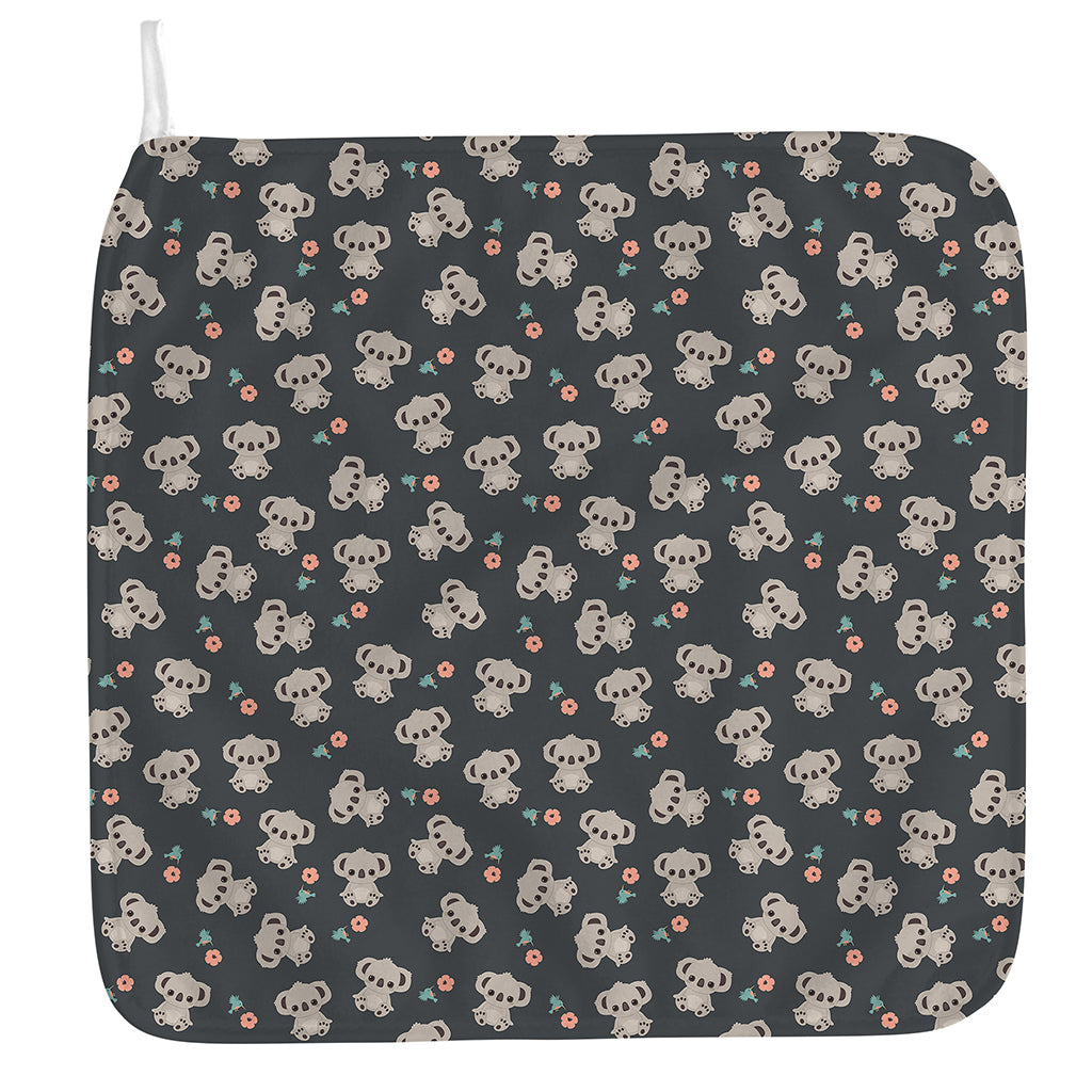 Baby Koala And Floral Pattern Print Hand Towel