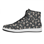 Baby Koala And Floral Pattern Print High Top Leather Sneakers