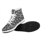 Baby Koala And Floral Pattern Print High Top Leather Sneakers