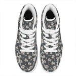 Baby Koala And Floral Pattern Print High Top Leather Sneakers