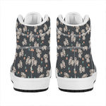 Baby Koala And Floral Pattern Print High Top Leather Sneakers