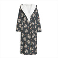 Baby Koala And Floral Pattern Print Hooded Bathrobe