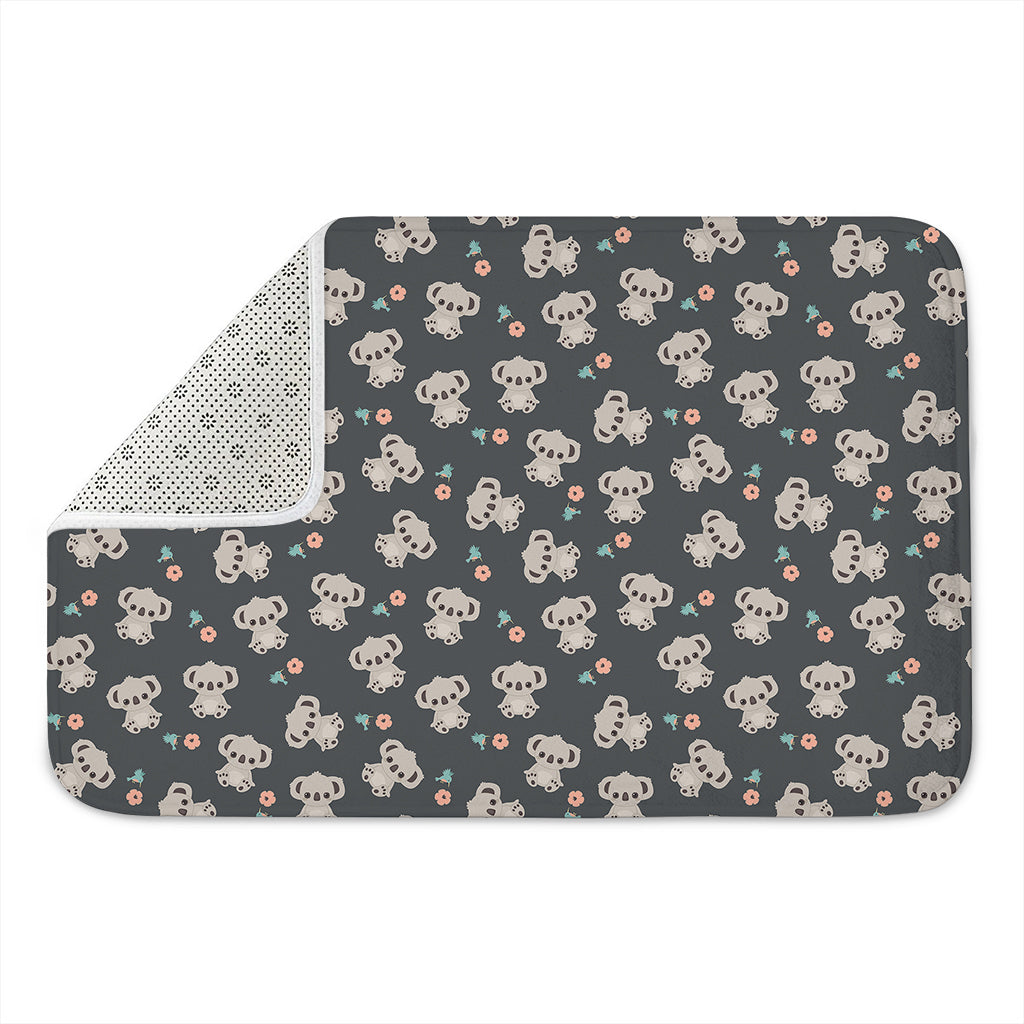 Baby Koala And Floral Pattern Print Indoor Door Mat