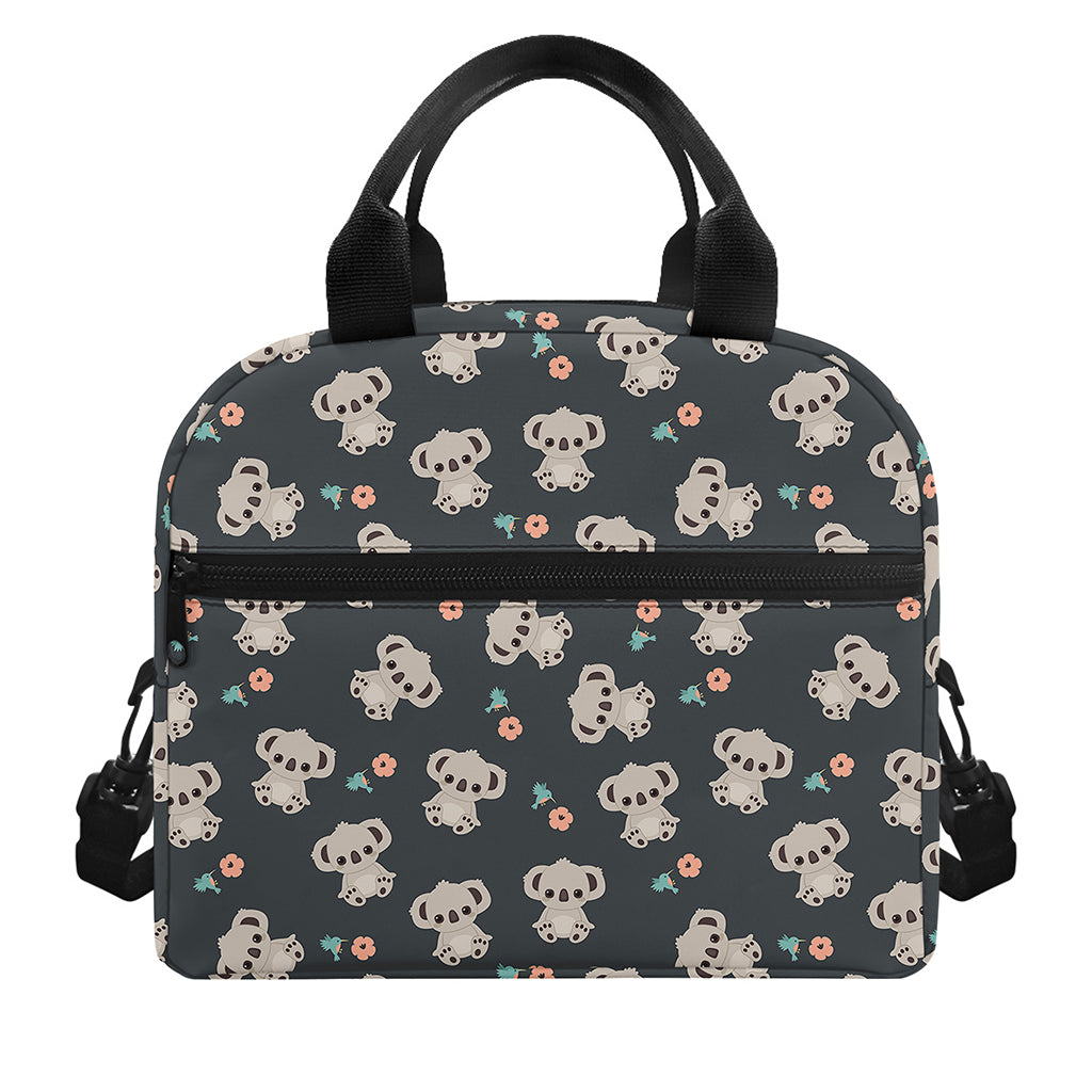Baby Koala And Floral Pattern Print Insulated Lunch Bag