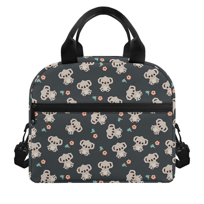 Baby Koala And Floral Pattern Print Insulated Lunch Bag