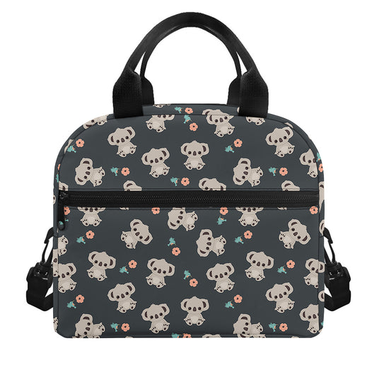 Baby Koala And Floral Pattern Print Insulated Lunch Bag