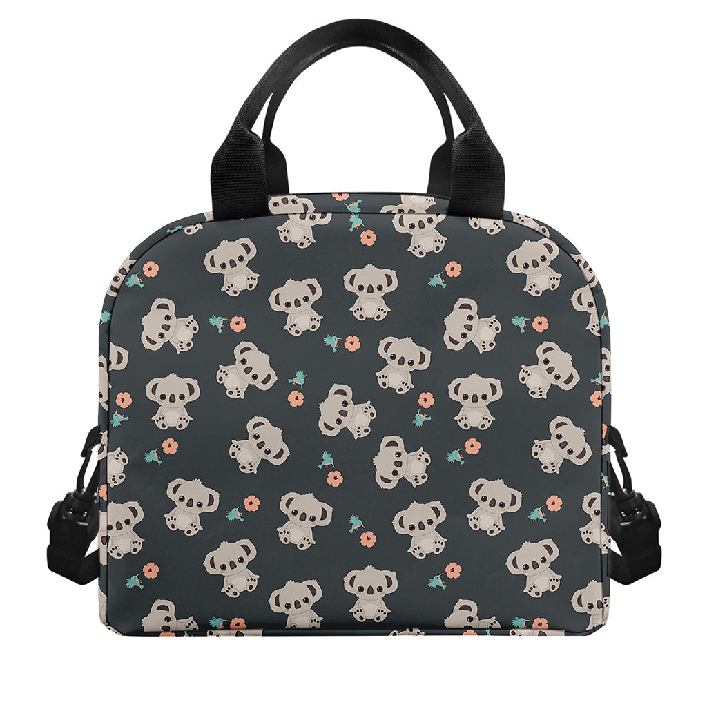 Baby Koala And Floral Pattern Print Insulated Lunch Bag