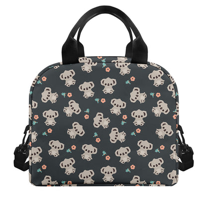 Baby Koala And Floral Pattern Print Insulated Lunch Bag