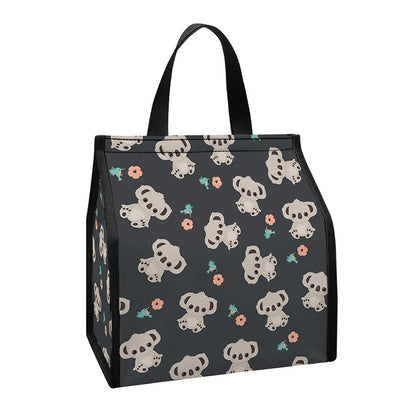 Baby Koala And Floral Pattern Print Insulated Lunch Tote