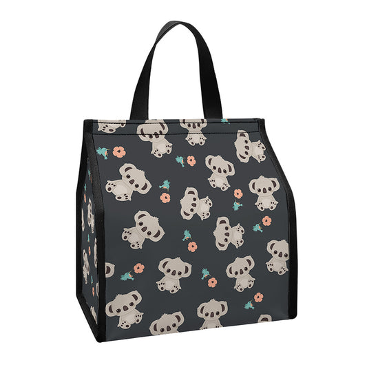 Baby Koala And Floral Pattern Print Insulated Lunch Tote