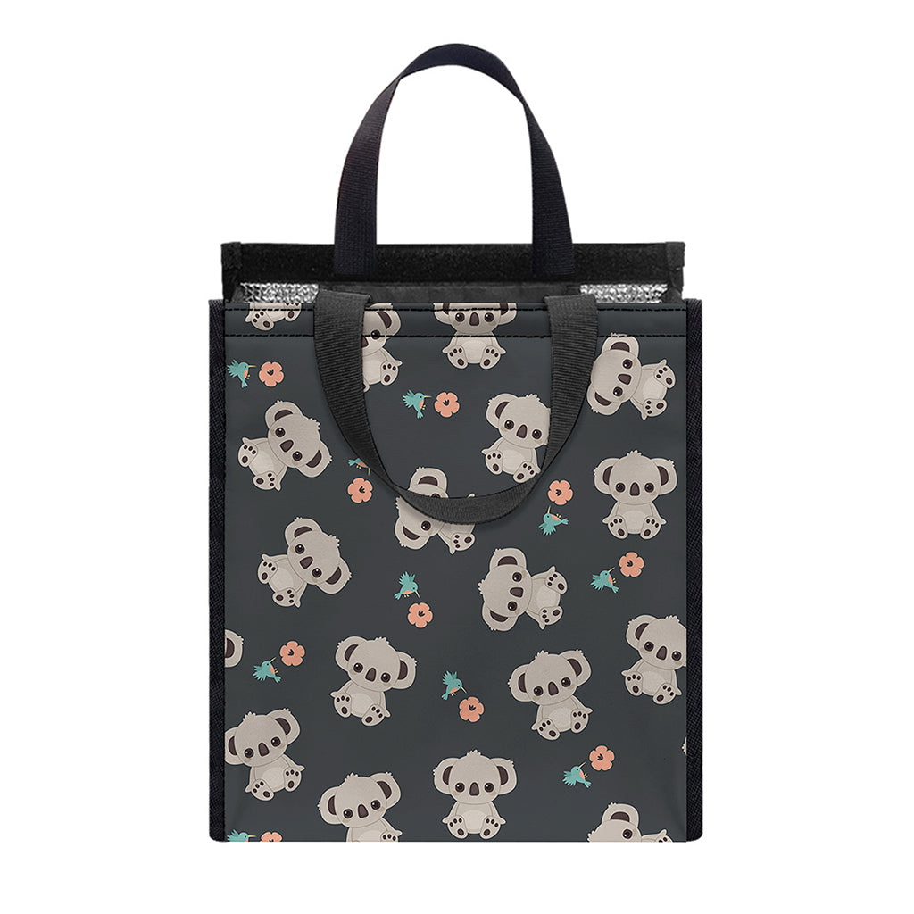 Baby Koala And Floral Pattern Print Insulated Lunch Tote