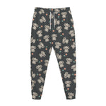 Baby Koala And Floral Pattern Print Jogger Pants
