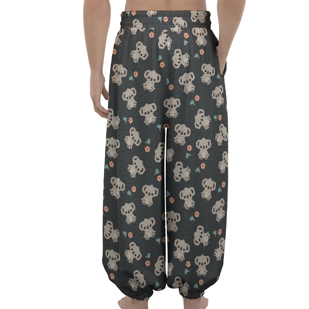 Baby Koala And Floral Pattern Print Lantern Pants