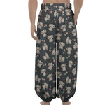 Baby Koala And Floral Pattern Print Lantern Pants