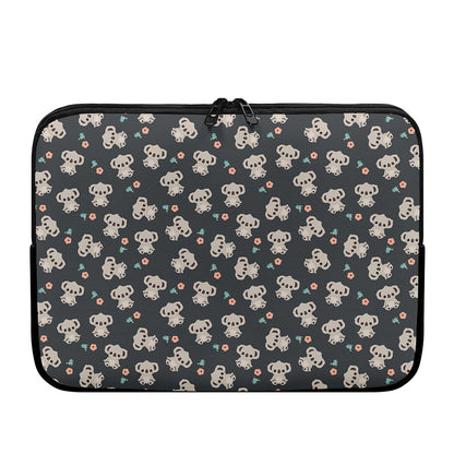 Baby Koala And Floral Pattern Print Laptop Sleeve