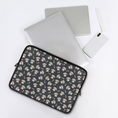 Baby Koala And Floral Pattern Print Laptop Sleeve
